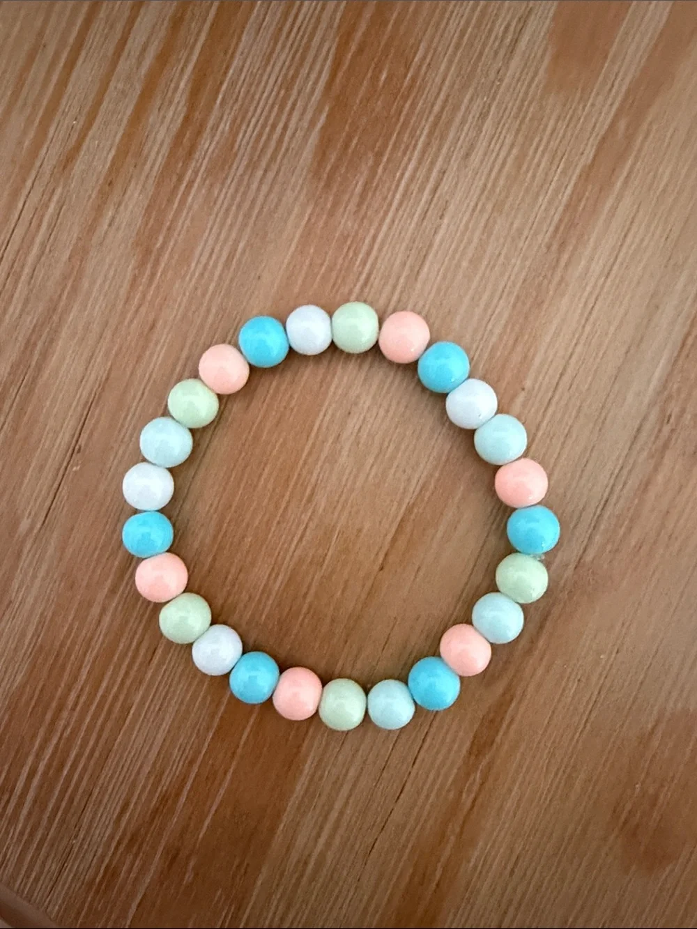 Adult size  Pastel Beaded Elastic Bracelet - Multi-Color